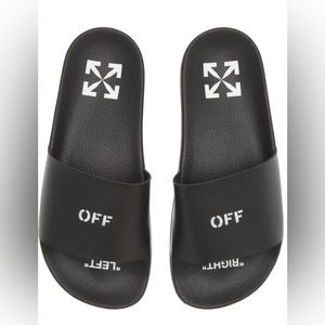 Brand New In Box, OFF-WHITE Logo Slides, Black White Size 36 - Includes Dust Bag